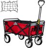 VEVOR Wagon Cart, Collapsible Folding Cart with 176lbs Load, Outdoor Utility Garden Cart, Adjustable Handle, Portable Foldable Wagons with Wheels for