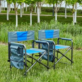 2-Piece Padded Folding Outdoor Chair With Storage Pockets,Lightweight Oversized