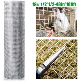 48Inx100Ft 1/2 in 19 Gauge Hardware Cloth Welded Cage Wire Chicken Fence Mesh