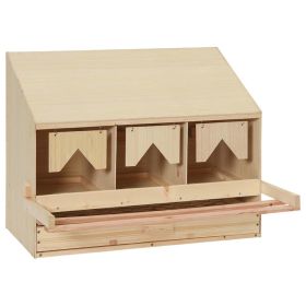 Chicken Laying Nest 3 Compartments 28.3"x13"x21.3" Solid Pine Wood