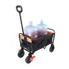 Mini Folding Wagon Garden Shopping Beach Cart (brake+orange+black)