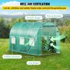 VEVOR Walk-in Tunnel Greenhouse, 9.8 x 6.6 x 6.6 ft Portable Plant Hot House w/ Galvanized Steel Hoops, 1 Top Beam, Diagonal Poles, Zippered Door & 6