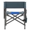 2-piece Padded Folding Outdoor Chair with Storage Pockets,Lightweight Oversized Directors Chair for indoor, Outdoor Camping, Picnics and Fishing,Blue/