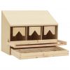 Chicken Laying Nest 3 Compartments 28.3"x13"x21.3" Solid Pine Wood