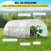 VEVOR Walk-in Tunnel Greenhouse, 20 x 10 x 7 ft Portable Plant Hot House w/ Galvanized Steel Hoops, 3 Top Beams, Diagonal Poles, 2 Zippered Doors & 12