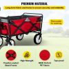 VEVOR Wagon Cart, Collapsible Folding Cart with 176lbs Load, Outdoor Utility Garden Cart, Adjustable Handle, Portable Foldable Wagons with Wheels for