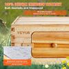 VEVOR Bee Hive 40 Frame Bee Hives Starter Kit, Beeswax Coated Cedar Wood, 2 Deep + 2 Medium Bee Boxes Langstroth Beehive Kit, Transparent Acrylic Wind