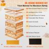 VEVOR Bee Hive 30 Frame Bee Hives Starter Kit, Beeswax Coated Cedar Wood, 2 Deep + 1 Medium Bee Boxes Langstroth Beehive Kit, Transparent Acrylic Wind