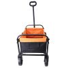 Mini Folding Wagon Garden Shopping Beach Cart (brake+orange+black)