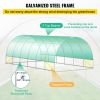 VEVOR Walk-in Tunnel Greenhouse, 20 x 10 x 7 ft Portable Plant Hot House w/ Galvanized Steel Hoops, 3 Top Beams, Diagonal Poles, 2 Zippered Doors & 12