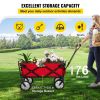 VEVOR Wagon Cart, Collapsible Folding Cart with 176lbs Load, Outdoor Utility Garden Cart, Adjustable Handle, Portable Foldable Wagons with Wheels for