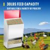 VEVOR Galvanized Poultry Feeder Holds 30lbs of Feed Chicken Feeders No Waste 13.8x8.3x17.7in Hanging Chicken Feeder with Lid Weatherproof Outdoor Coop