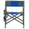 2-piece Padded Folding Outdoor Chair with Storage Pockets,Lightweight Oversized Directors Chair for indoor, Outdoor Camping, Picnics and Fishing,Blue/