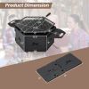 Portable Charcoal Grill Stove Rotatable with Foldable Body and Legs with Handles