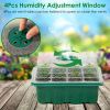 10Pcs Seed Starter Tray Kit Reusable Overall 120Cells Seeding Propagator Station Greenhouse Growing Germination Tray with Humidity Dome Label 2Pcs Gar