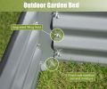 6x3x1ft Galvanized Raised Garden Bed, Outdoor Planter Garden Boxes Large Metal Planter Box for Gardening Vegetables Fruits Flowers, Silvery