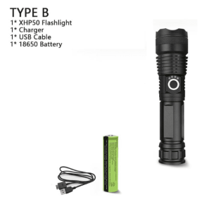 XHP70.2 Powerful Usb Led Flashlight (Option: P50+18650-US)