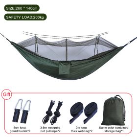 Sleeping hammock Outdoor Parachute Camping Hanging Sleeping Bed Swing Portable Double Chair wholesale (Color: Upgrade army green, Ships From: China)