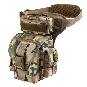 ANTARCTICA Waterproof Military Tactical Drop Leg Pouch Bag Type B Cross Over Leg Rig Outdoor Bike Cycling Hiking Thigh Bag (Color: Camo)